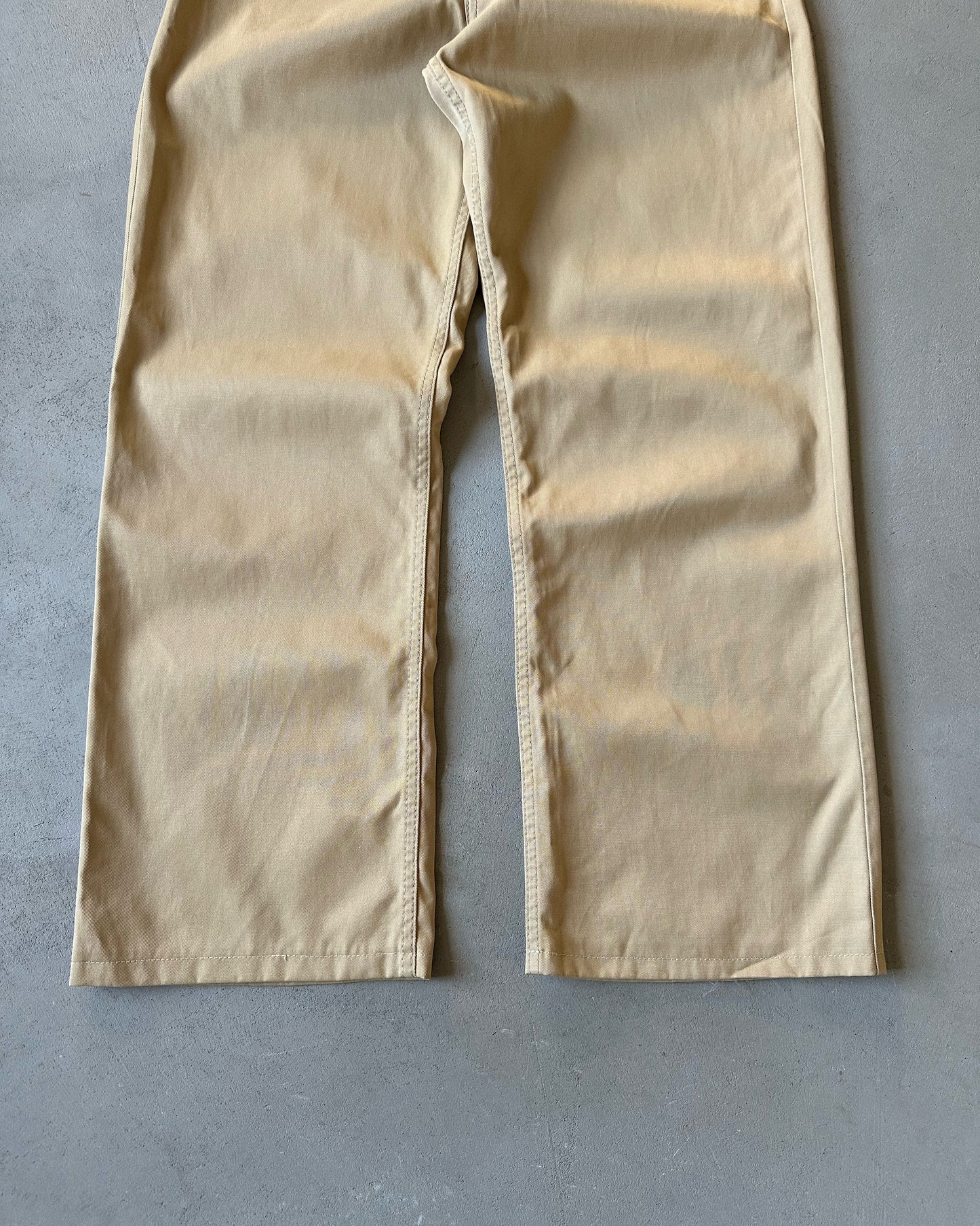 1990s - Beige Hollywood Nylon/Cotton Loose Pants - 29x28