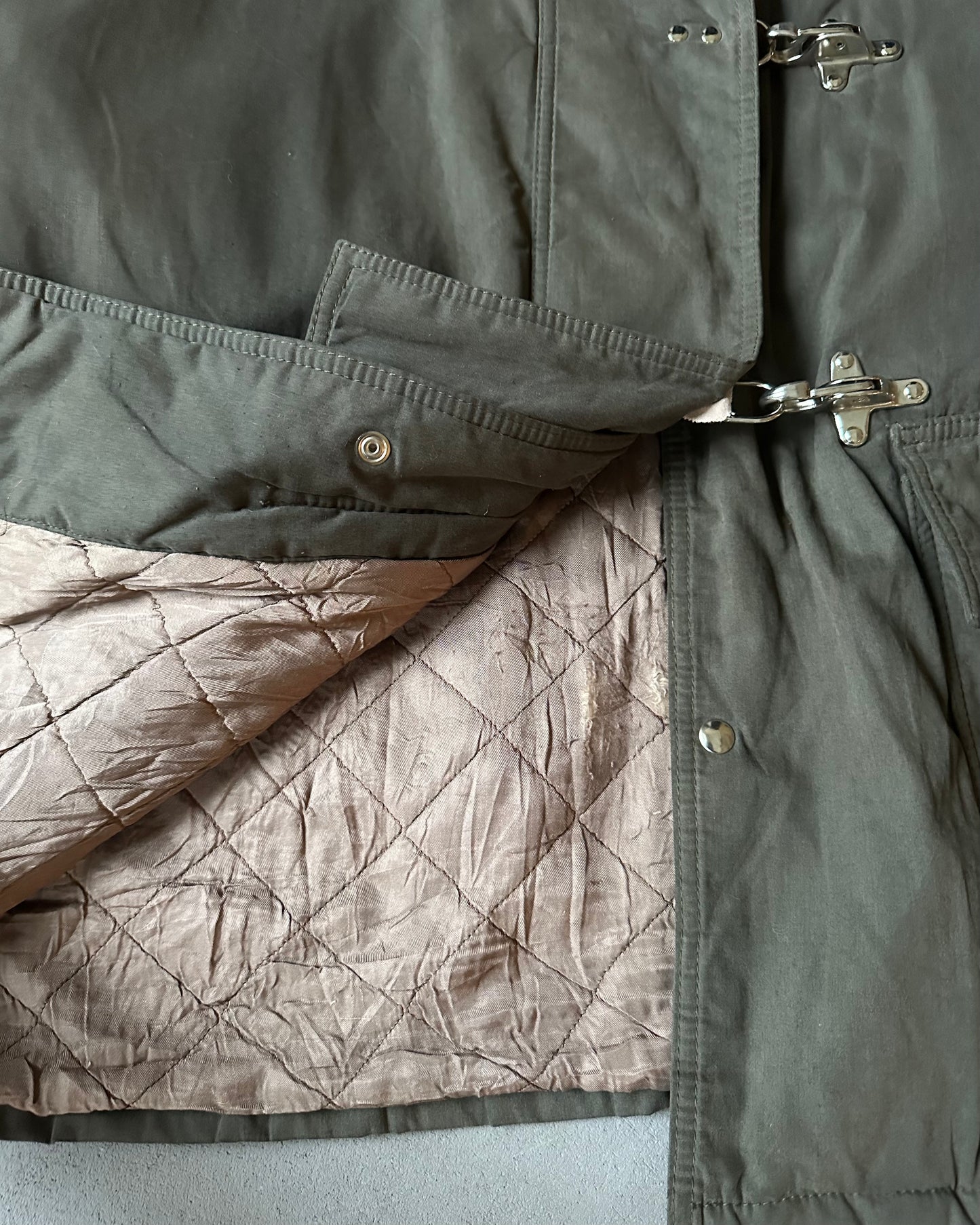 1990s - Green Fireman Quilted Jacket - L