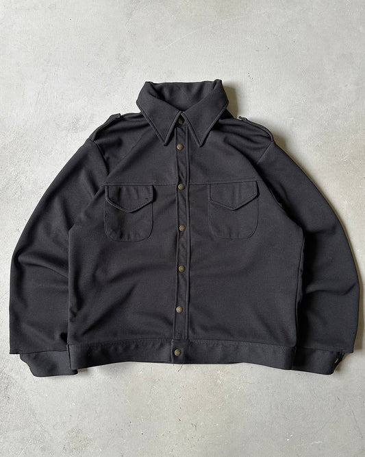 1990s - Black Cropped Over Shirt - L