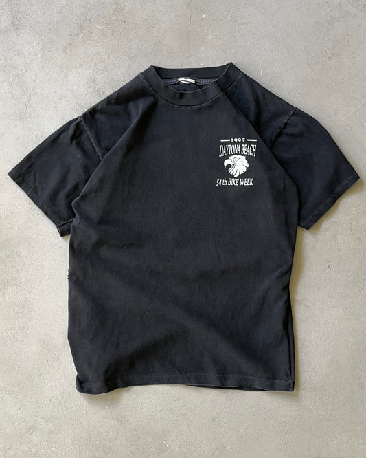 Années 90 - T-shirt Bike Week noir vieilli - M