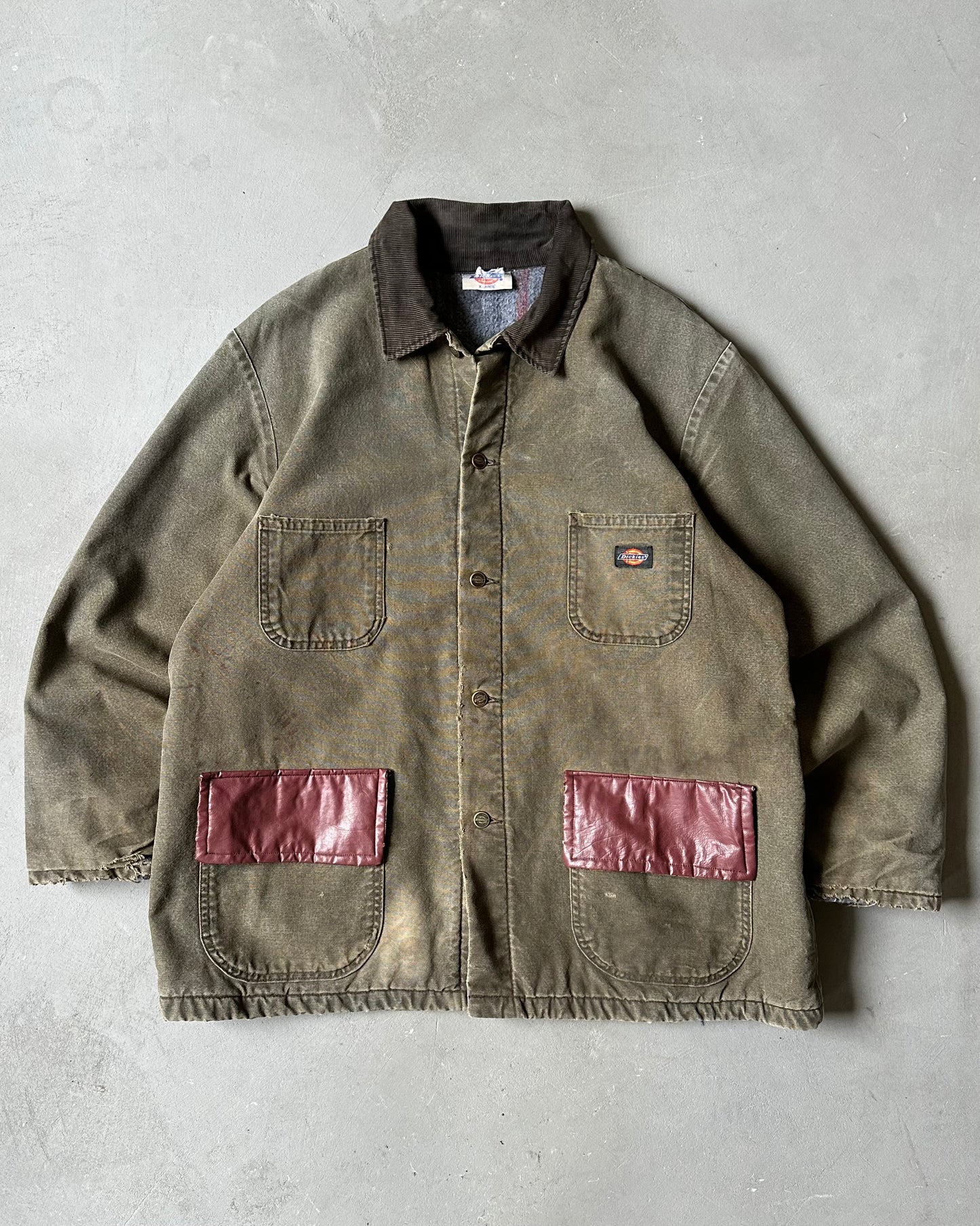 1990s - Distressed Green Dickie's Chore Jacket - XL