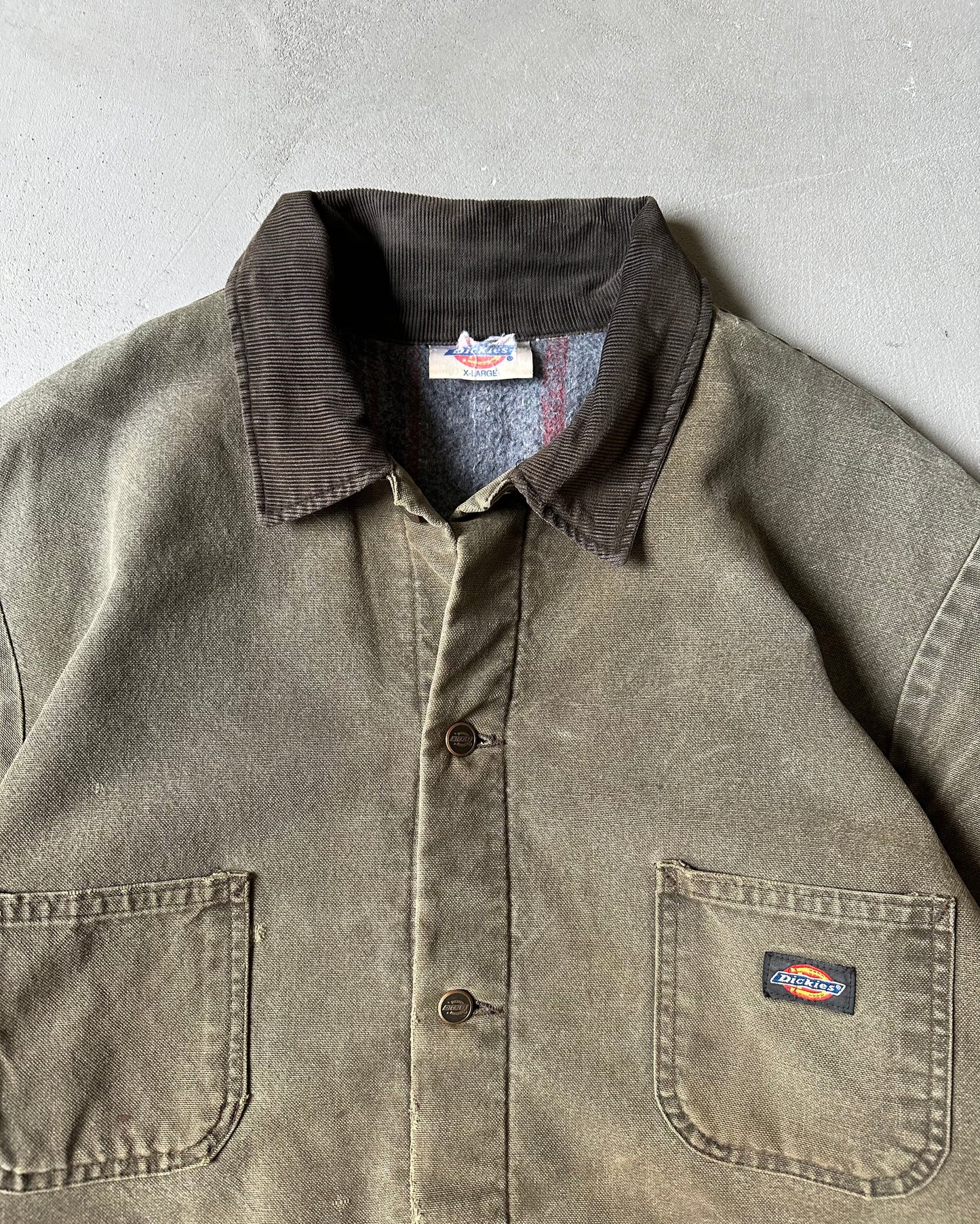 1990s - Distressed Green Dickie's Chore Jacket - XL