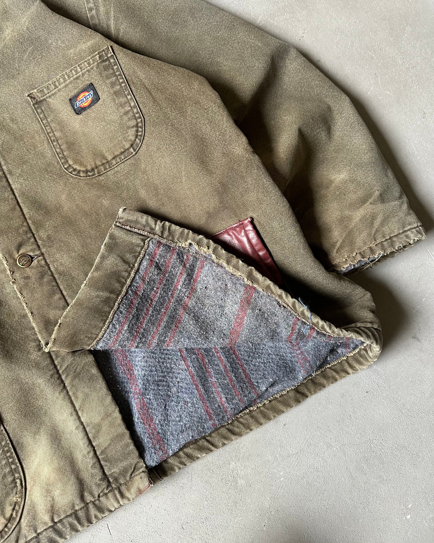 1990s - Distressed Green Dickie's Chore Jacket - XL