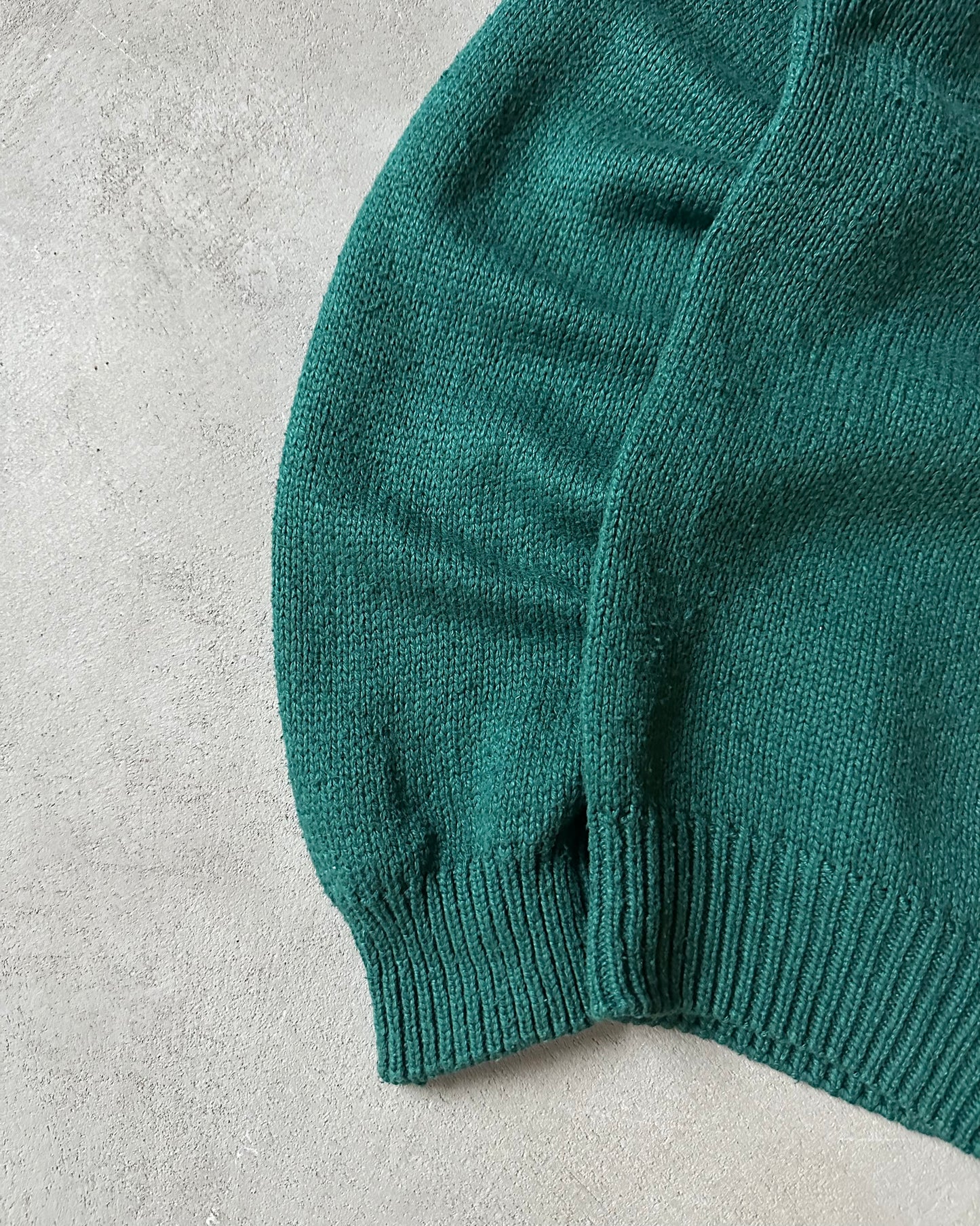 1990s - Green Orvis Henley Sweater - (W)XL