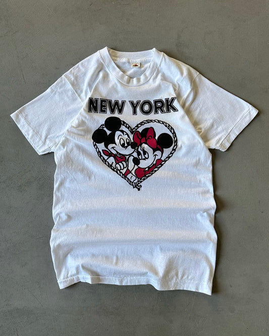 1970s - White New York Disney T-Shirt - XS