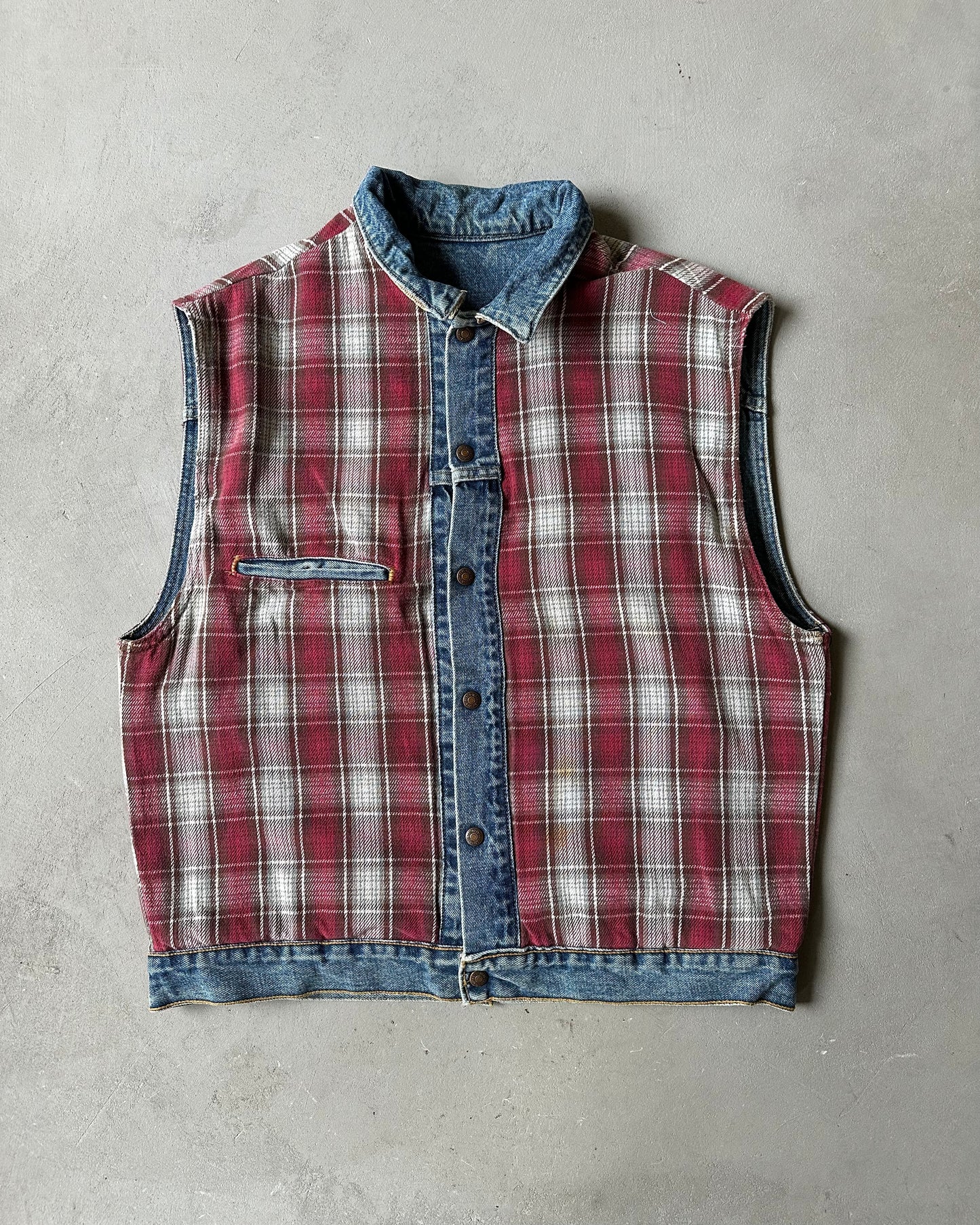 1990s - Reversible Levi's Denim Vest - XL