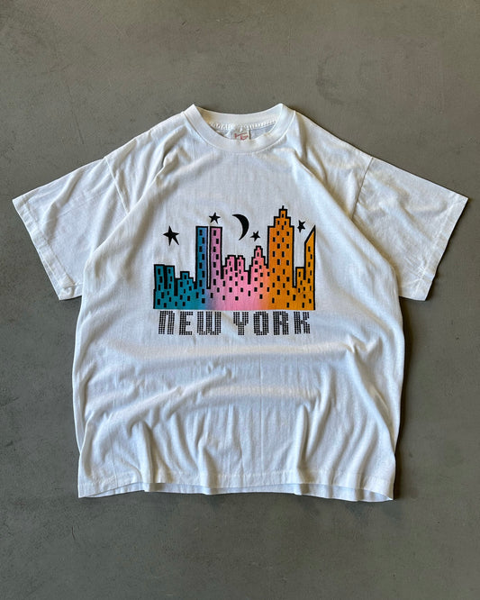 1980s - White New York T-Shirt - L