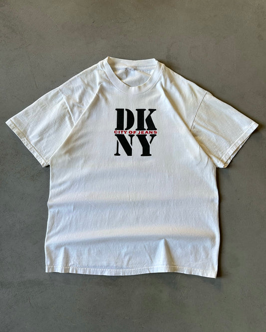 1990s - White DKNY T-Shirt - M