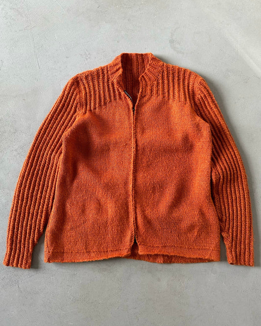 1970s - Orange Wool Zip Sweater - (W)S