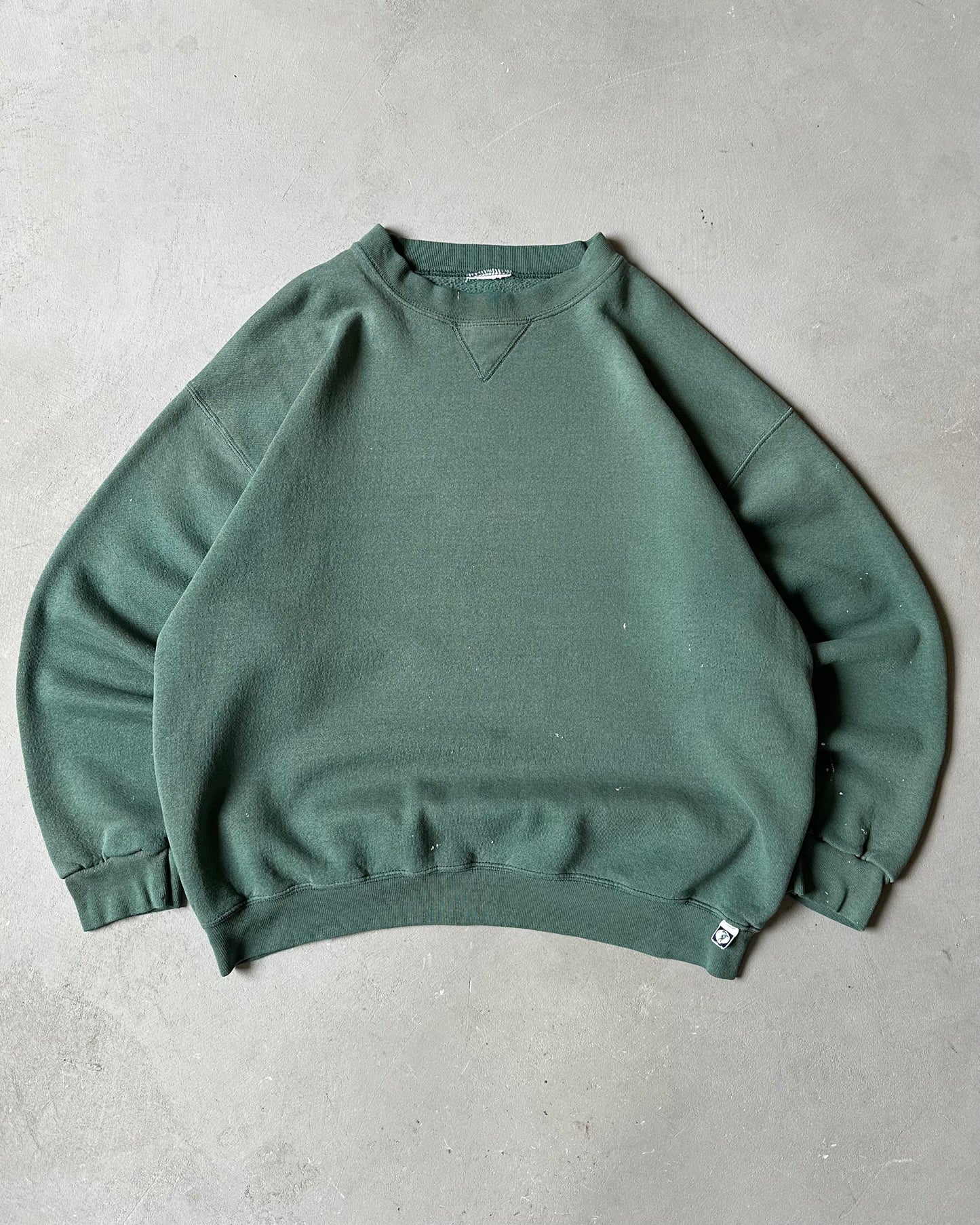 1990s - Distressed Sage Green Blank Crewneck - L/XL