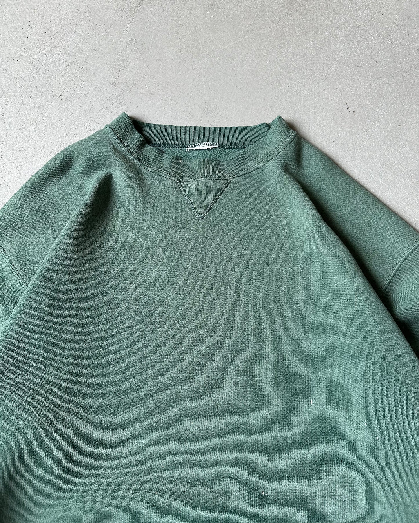 1990s - Distressed Sage Green Blank Crewneck - L/XL