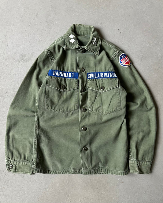 1970s - Green OG-107 Military Shirt - XXS