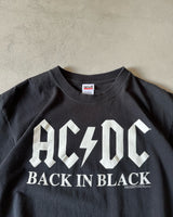 2000s - Black ACDC Back In Black T-Shirt - L