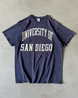 1990s - Distressed Navy "San Diego" T-Shirt - M/L