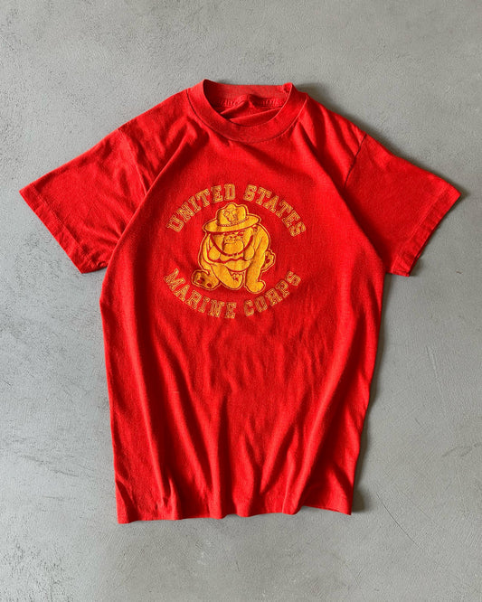 1980s - Red USMC T-Shirt - XS