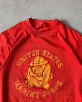 1980s - Red USMC T-Shirt - XS