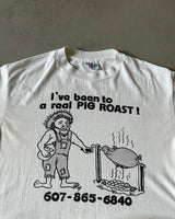 1980s - White "Pig Roast" T-Shirt - M