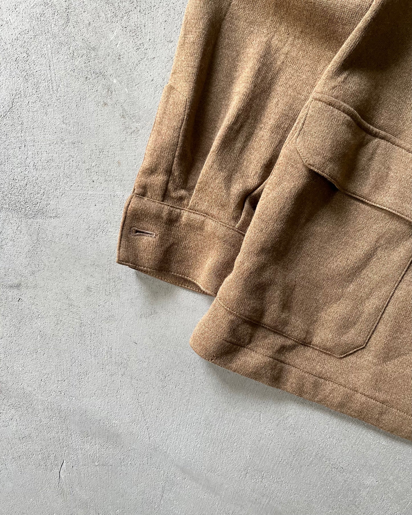 1990s - Light Brown Burberrys' Wool Overshirt - M/L