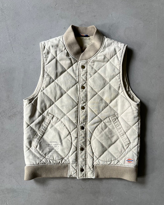 2000s - Beige Dickies Quilted Vest - M