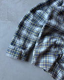 1980s - Navy/Yellow Plaid Lined Flannel - L(Tall)