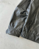 1990s - Black Leather Light Jacket - M/L