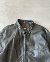1990s - Black Leather Light Jacket - M/L