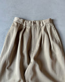 1990s - Tan Ralph Lauren Pleated Women Trousers - 23x31