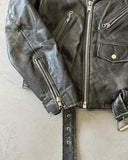 1990s - Black Leather Perfecto Jacket - 38