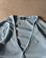 1980s - Baby Blue FOX Orlon Cardigan - M