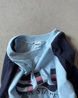 1980s - Light Blue/Navy Champion ISU Ringer T-Shirt - S/M