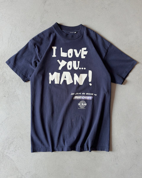 1990s - Navy "I Love You !" T-Shirt - M/L
