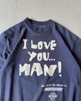 1990s - Navy "I Love You !" T-Shirt - M/L