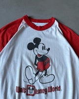 1980s - White/Red Walt Disney World T-Shirt - M