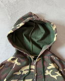 1980s - Camo Thermal Lined Zip Up Hoodie - L