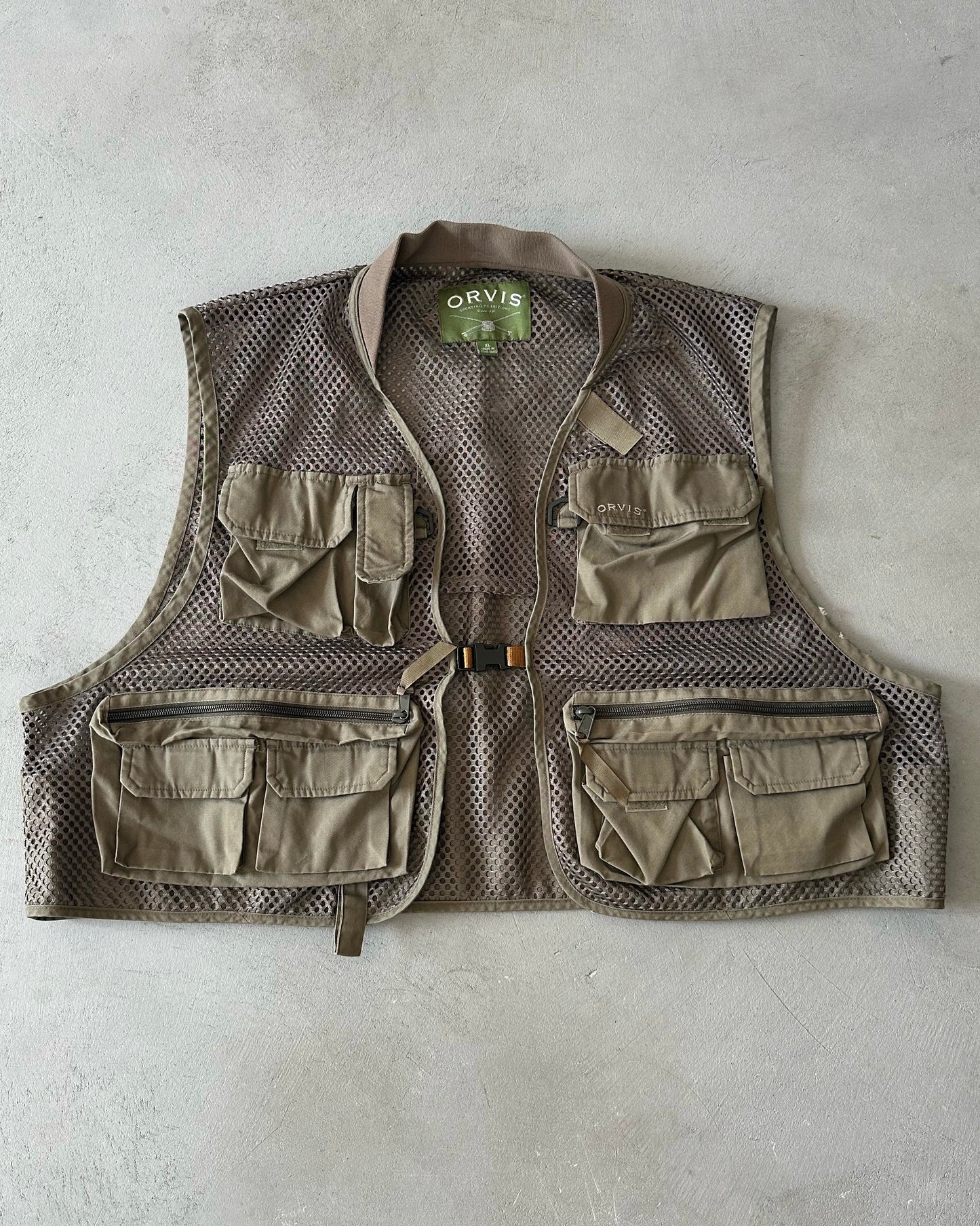 2000s - Khaki Orvis Fishing Vest - L/XL