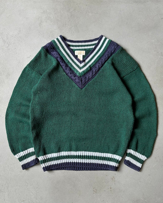 1990s - Green/Navy Golf Sweater - M