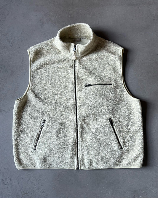 2000s - Cream Fieldmaster Fleece Vest - XL