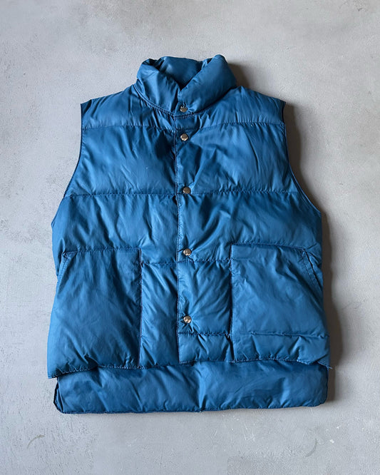 1990s - Blue Puffer Vest - M/L