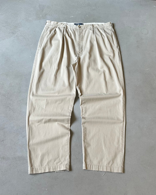 1990s - Beige Polo RL Andrew Pants - 38x29