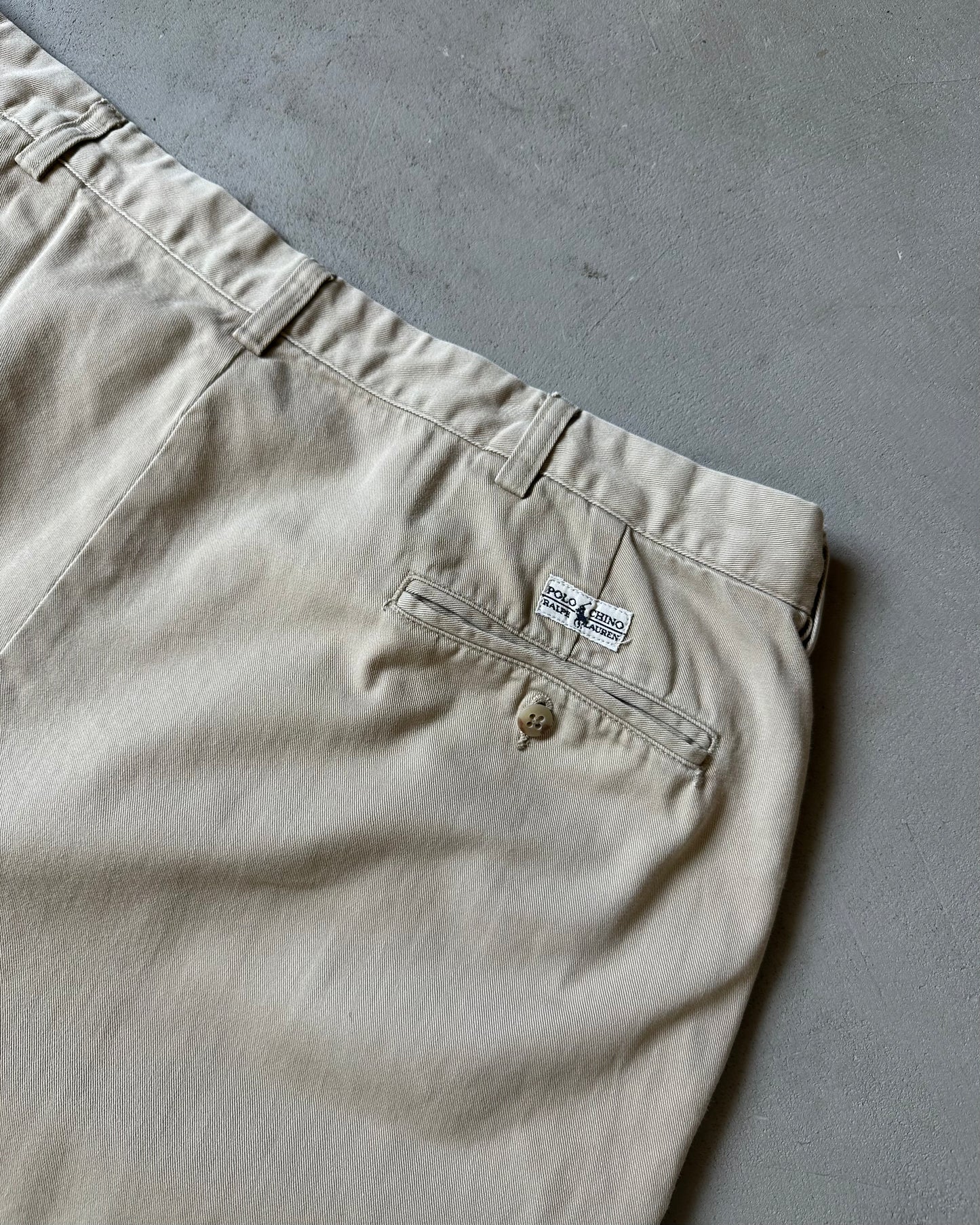 1990s - Beige Polo RL Andrew Pants - 38x29