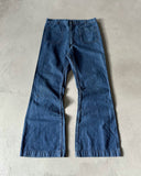 1980s - Navy Seafearer Flare Jeans - 35x33
