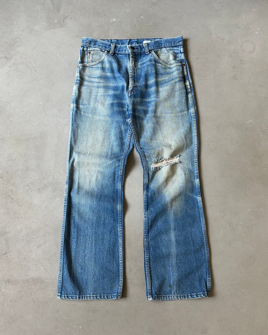 1970s - Distressed Roebucks Bootcut Jeans - 32x29