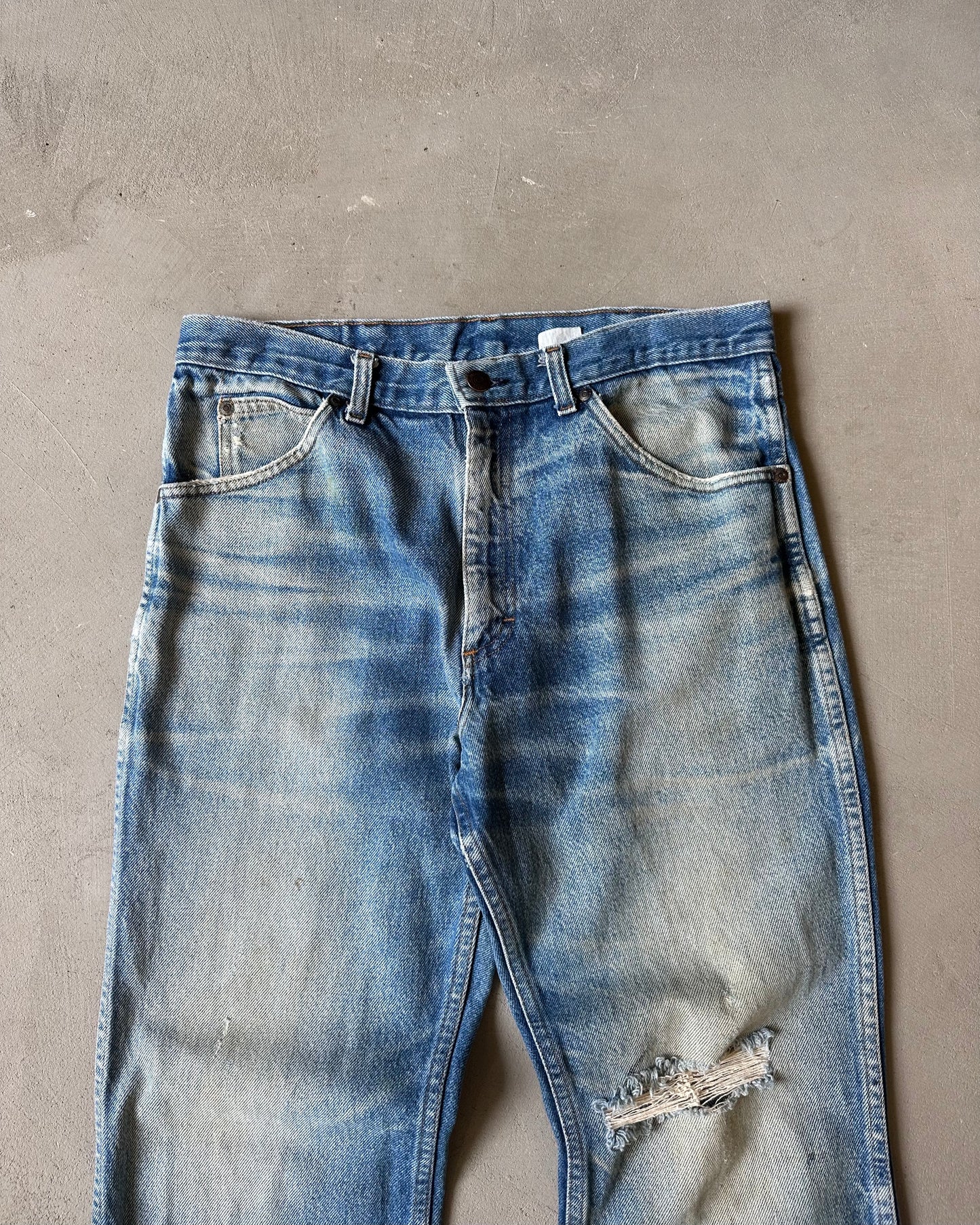 1970s - Distressed Roebucks Bootcut Jeans - 32x29