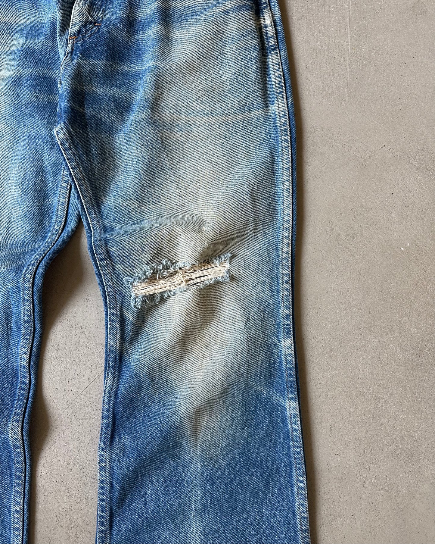 1970s - Distressed Roebucks Bootcut Jeans - 32x29
