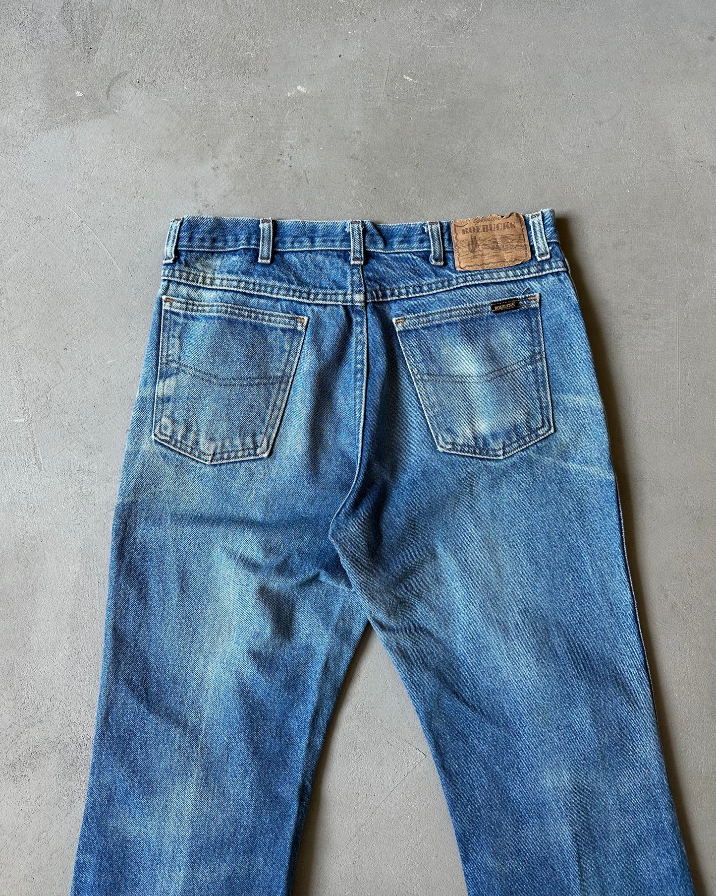 1970s - Distressed Roebucks Bootcut Jeans - 32x29