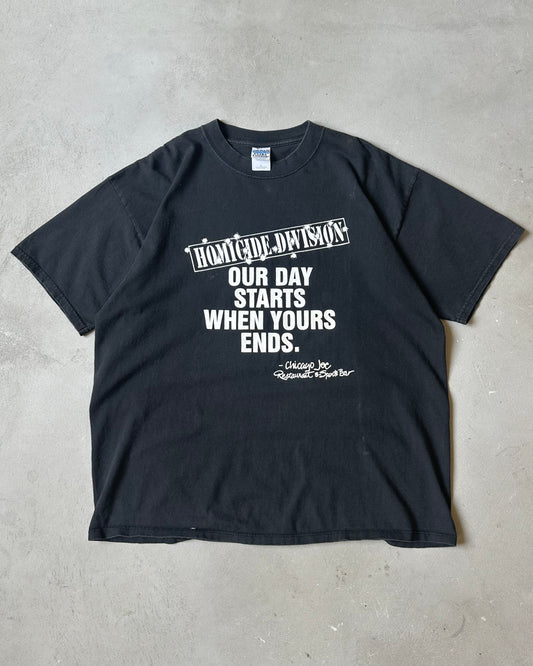 1990s - Black Homicide T-Shirt - XL