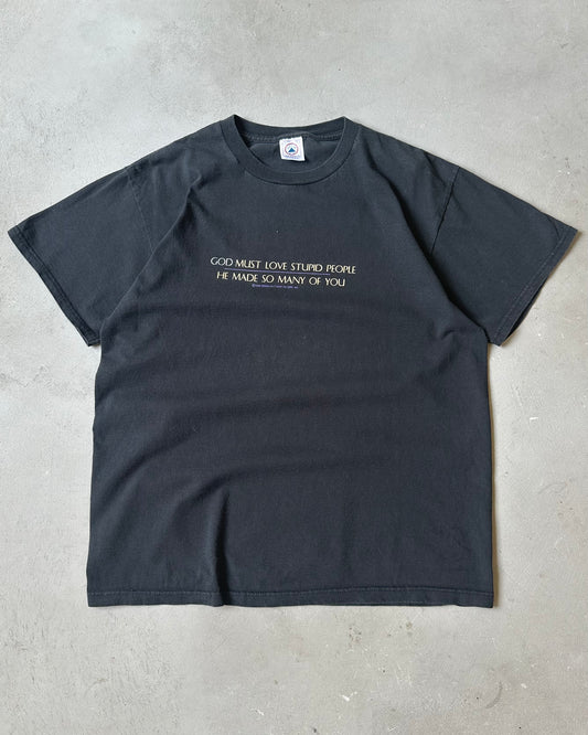 2000s - Black “Stupid Peoiple” T-Shirt  - L