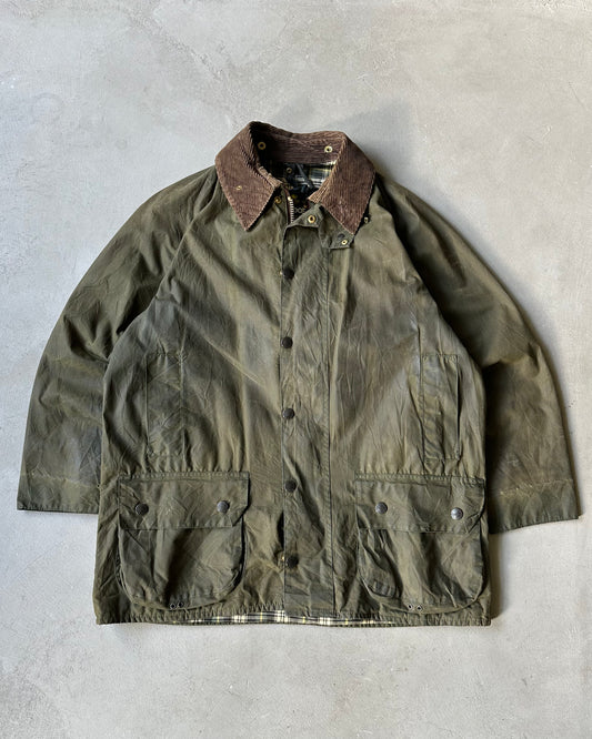 1990s - Distressed Green Barbour Beaufort Jacket - 42