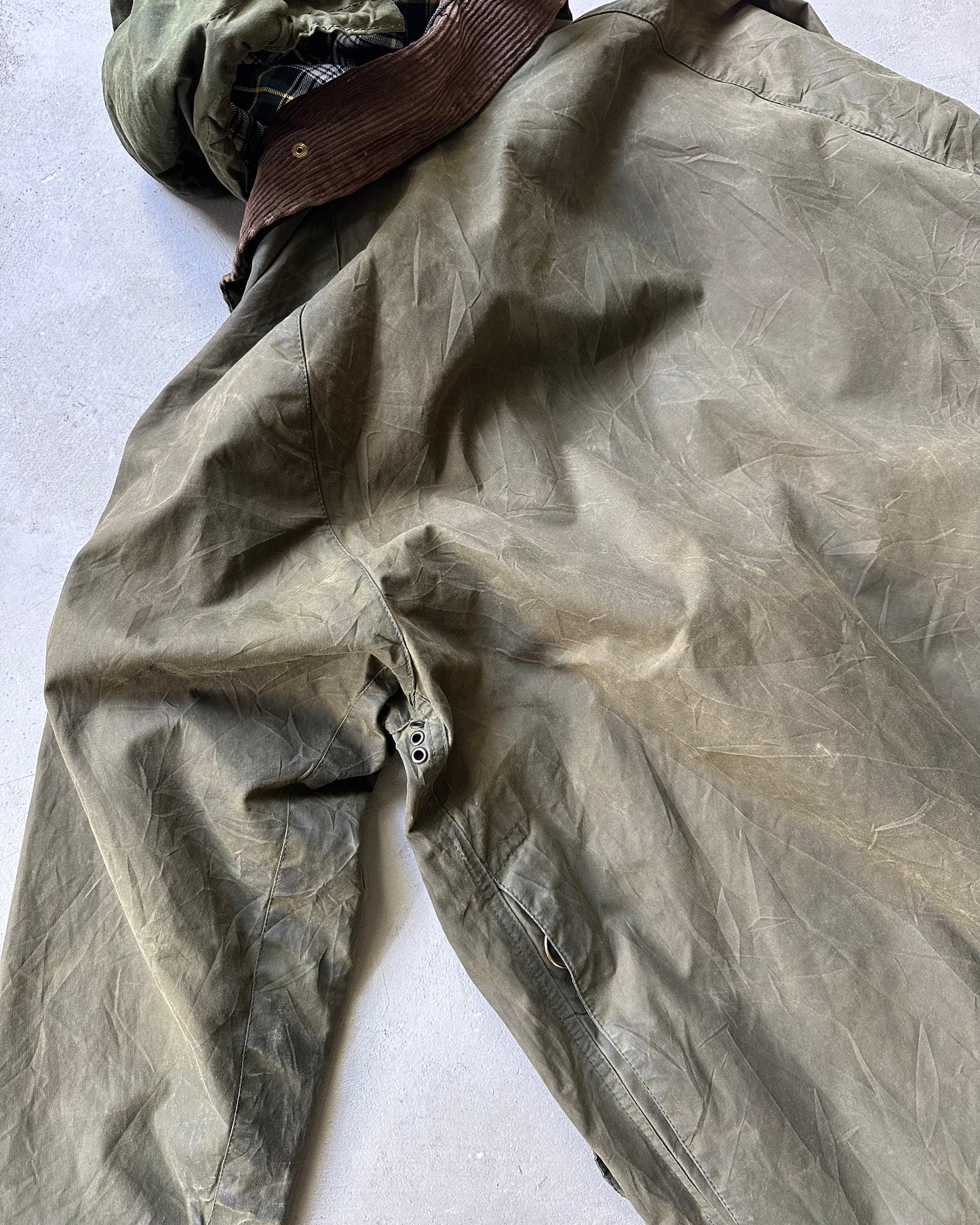 1990s - Distressed Green Barbour Beaufort Jacket - 42