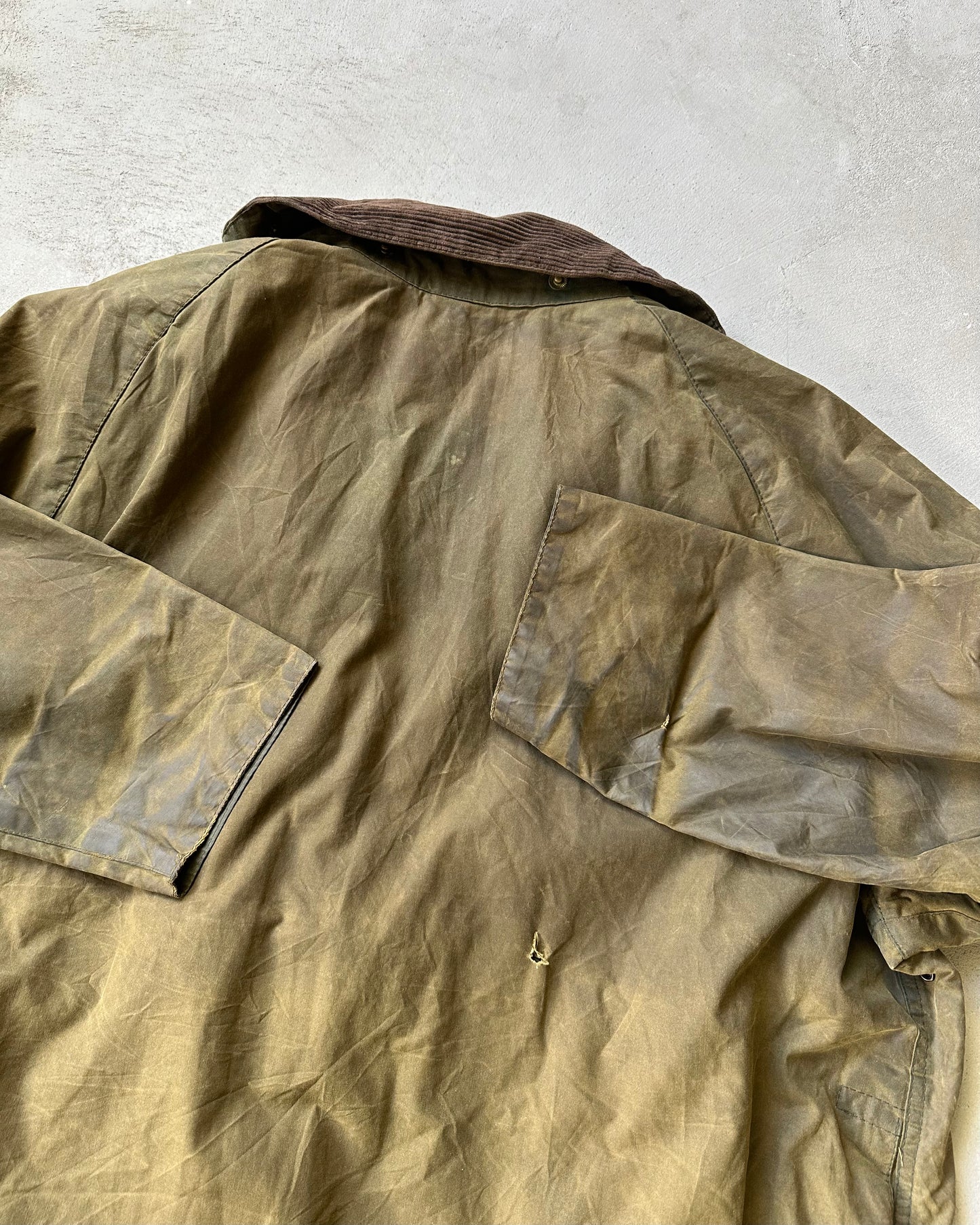 1990s - Distressed Green Barbour Beaufort Jacket - 50
